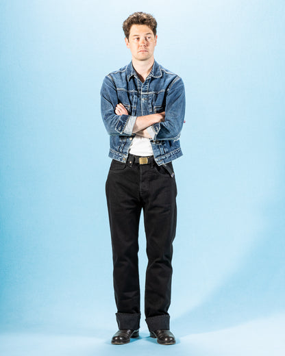 Indigofera Kirk Straight Fit - 14oz Gunpowder Black Selvedge Rinsed - Standard & Strange