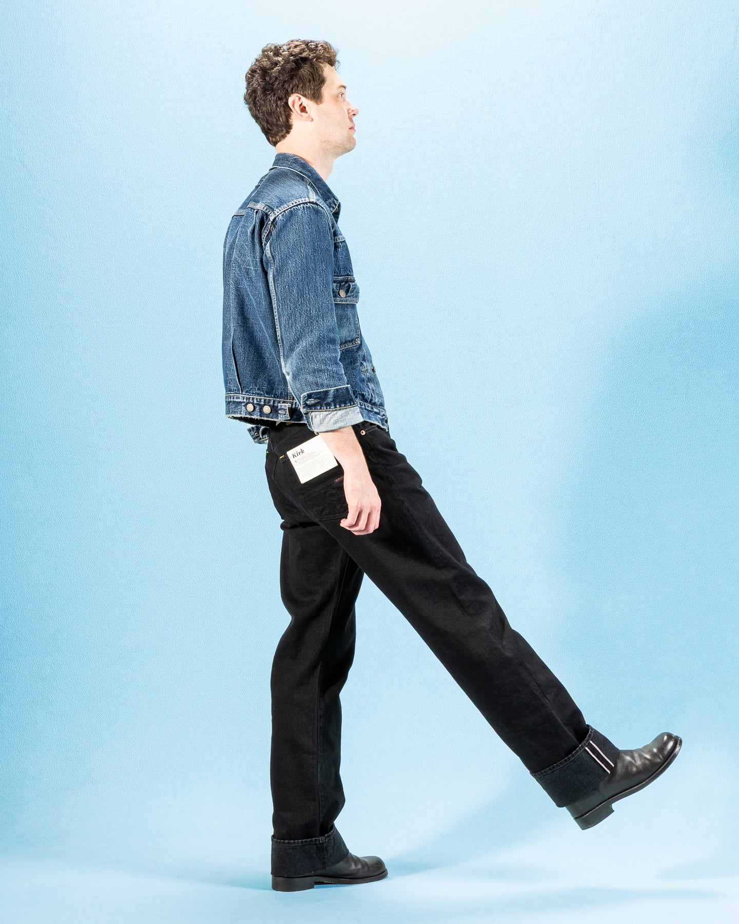 Indigofera Kirk Straight Fit - 14oz Gunpowder Black Selvedge Rinsed - Standard & Strange