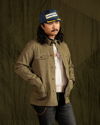 Indigofera Kurt Jacket - Desert Moss Green Selvedge - Standard & Strange