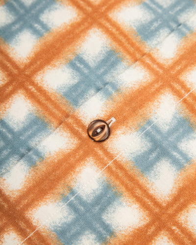 Indigofera Webster Shirt - White/Orange/Blue Printed Flannel - Standard & Strange