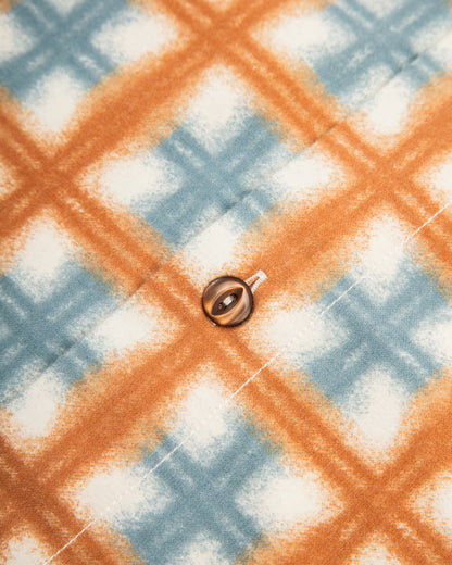 Indigofera Webster Shirt - White/Orange/Blue Printed Flannel - Standard & Strange