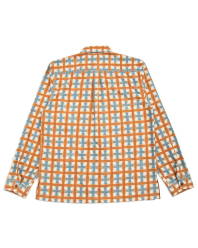 Indigofera Webster Shirt - White/Orange/Blue Printed Flannel - Standard & Strange