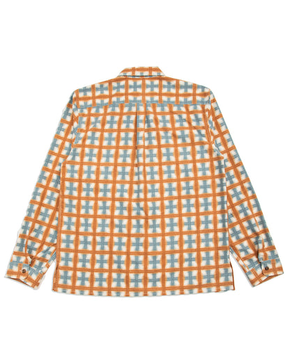 Indigofera Webster Shirt - White/Orange/Blue Printed Flannel - Standard & Strange