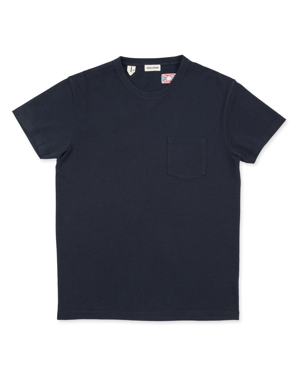 Indigofera Wilson Pocket Tee - Argosy Blue - Standard & Strange