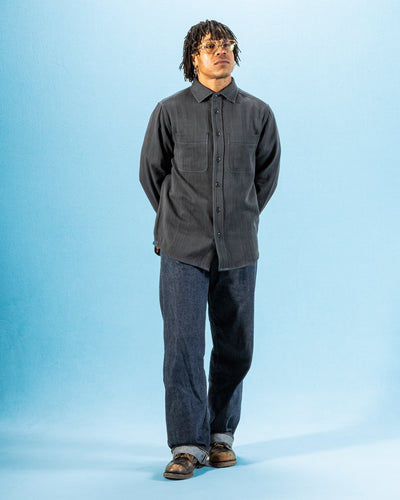 Indi + Ash Ames Workshirt - Handwoven Iron/Indigo Denim - Standard & Strange
