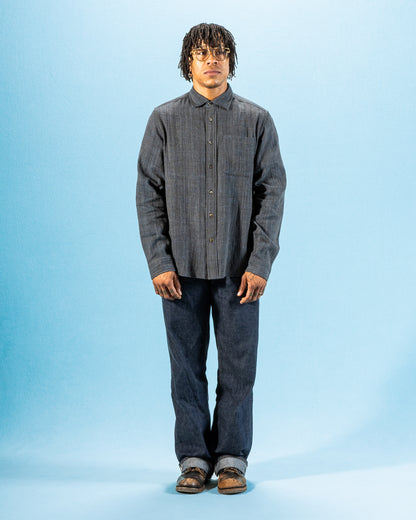 Indi + Ash Matty Shirt - Handwoven Iron/Indigo Kala Cotton - Standard & Strange