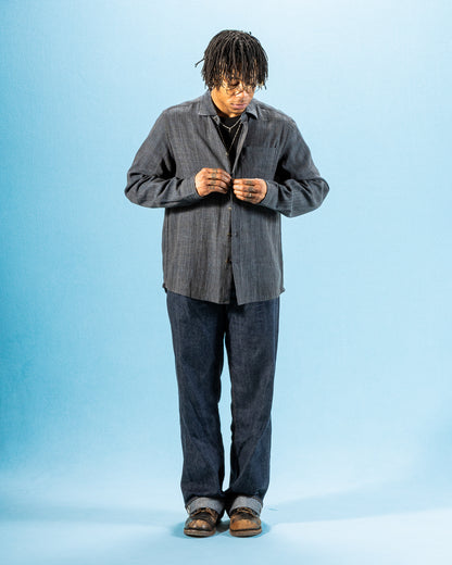 Indi + Ash Matty Shirt - Handwoven Iron/Indigo Kala Cotton - Standard & Strange