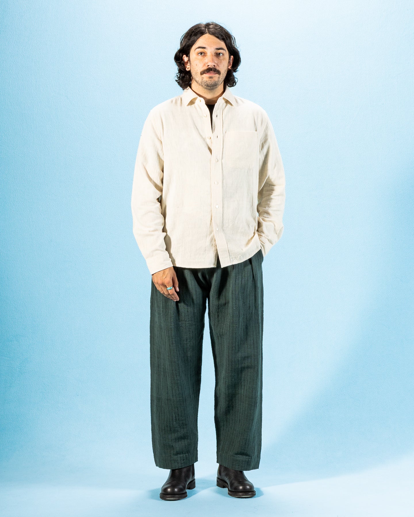 Indi + Ash Matty Shirt - Handwoven Undyed Kala Cotton - Standard & Strange