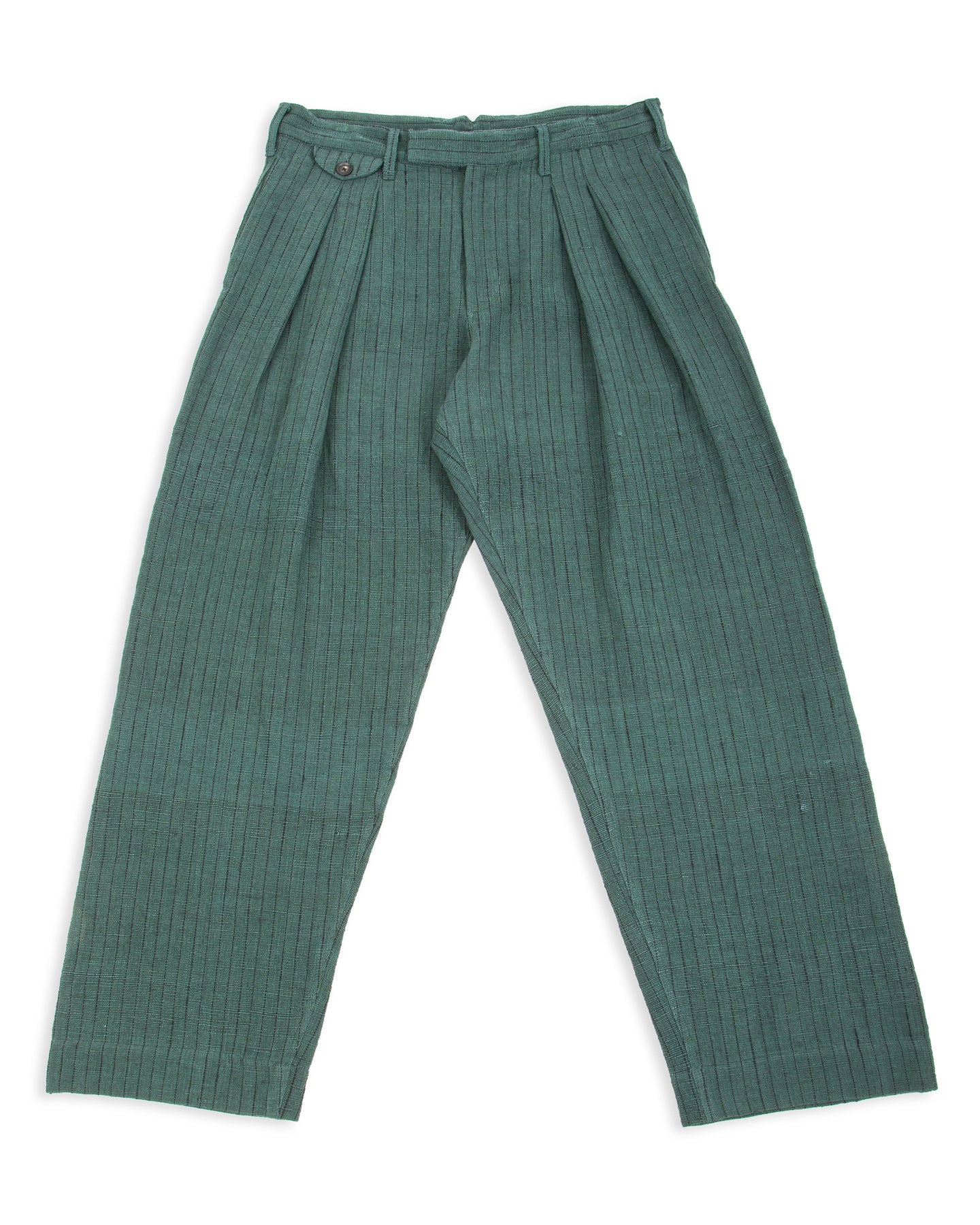 Indi + Ash Shakoor Pant - Handwoven Midnight Teal/Iron Black Canvas - Standard & Strange