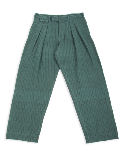 Indi + Ash Shakoor Pant - Handwoven Midnight Teal/Iron Black Canvas - Standard & Strange