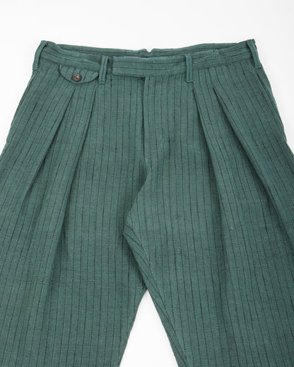 Indi + Ash Shakoor Pant - Handwoven Midnight Teal/Iron Black Canvas - Standard & Strange