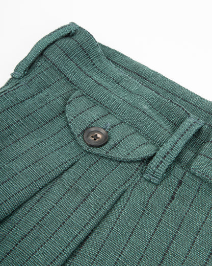Indi + Ash Shakoor Pant - Handwoven Midnight Teal/Iron Black Canvas - Standard & Strange