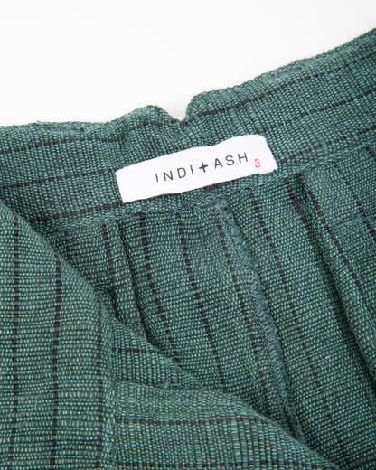 Indi + Ash Shakoor Pant - Handwoven Midnight Teal/Iron Black Canvas - Standard & Strange