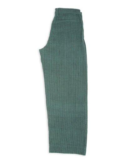 Indi + Ash Shakoor Pant - Handwoven Midnight Teal/Iron Black Canvas - Standard & Strange