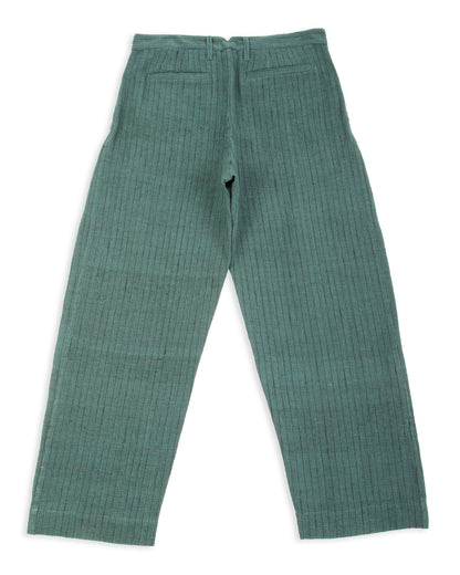 Indi + Ash Shakoor Pant - Handwoven Midnight Teal/Iron Black Canvas - Standard & Strange