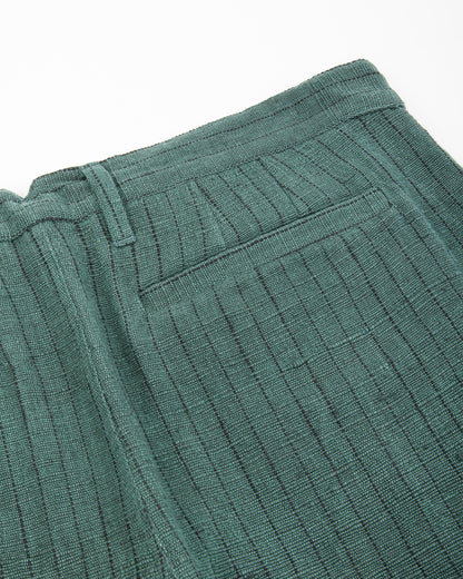 Indi + Ash Shakoor Pant - Handwoven Midnight Teal/Iron Black Canvas - Standard & Strange
