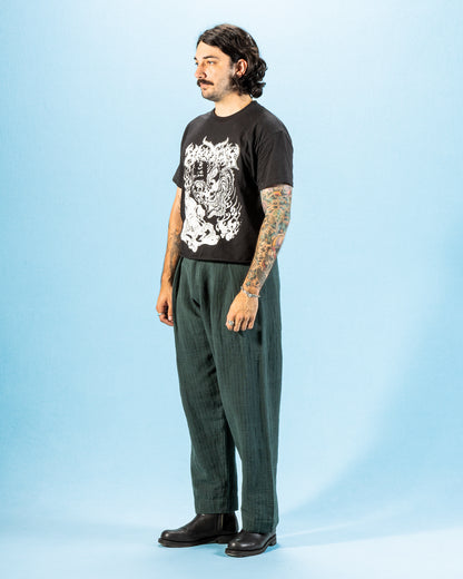 Indi + Ash Shakoor Pant - Handwoven Midnight Teal/Iron Black Canvas - Standard & Strange