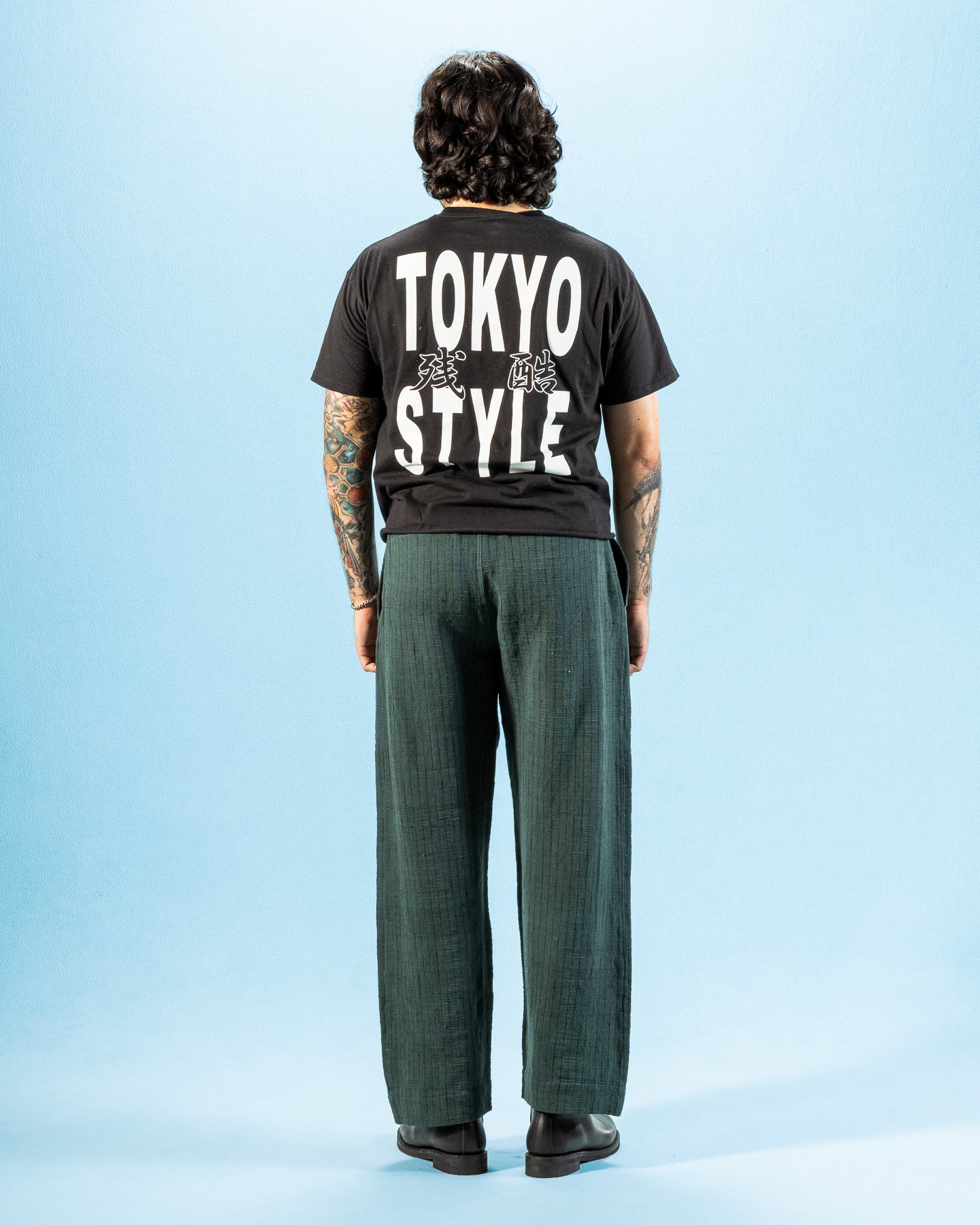 Indi + Ash Shakoor Pant - Handwoven Midnight Teal/Iron Black Canvas - Standard & Strange