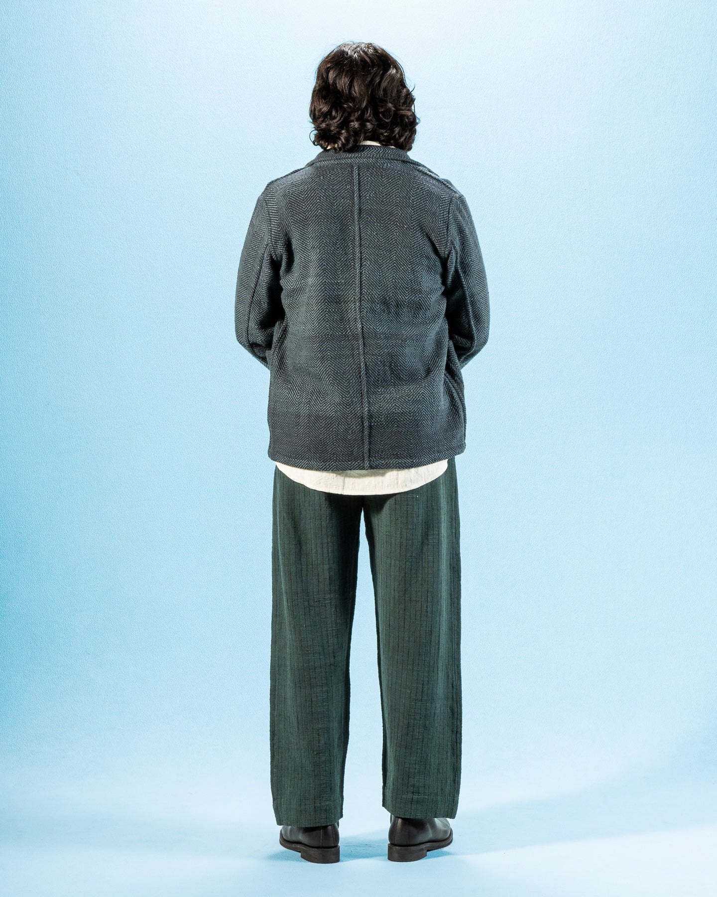 Study Jacket - Handspun Midnight Teal/Iron Black HB – Standard