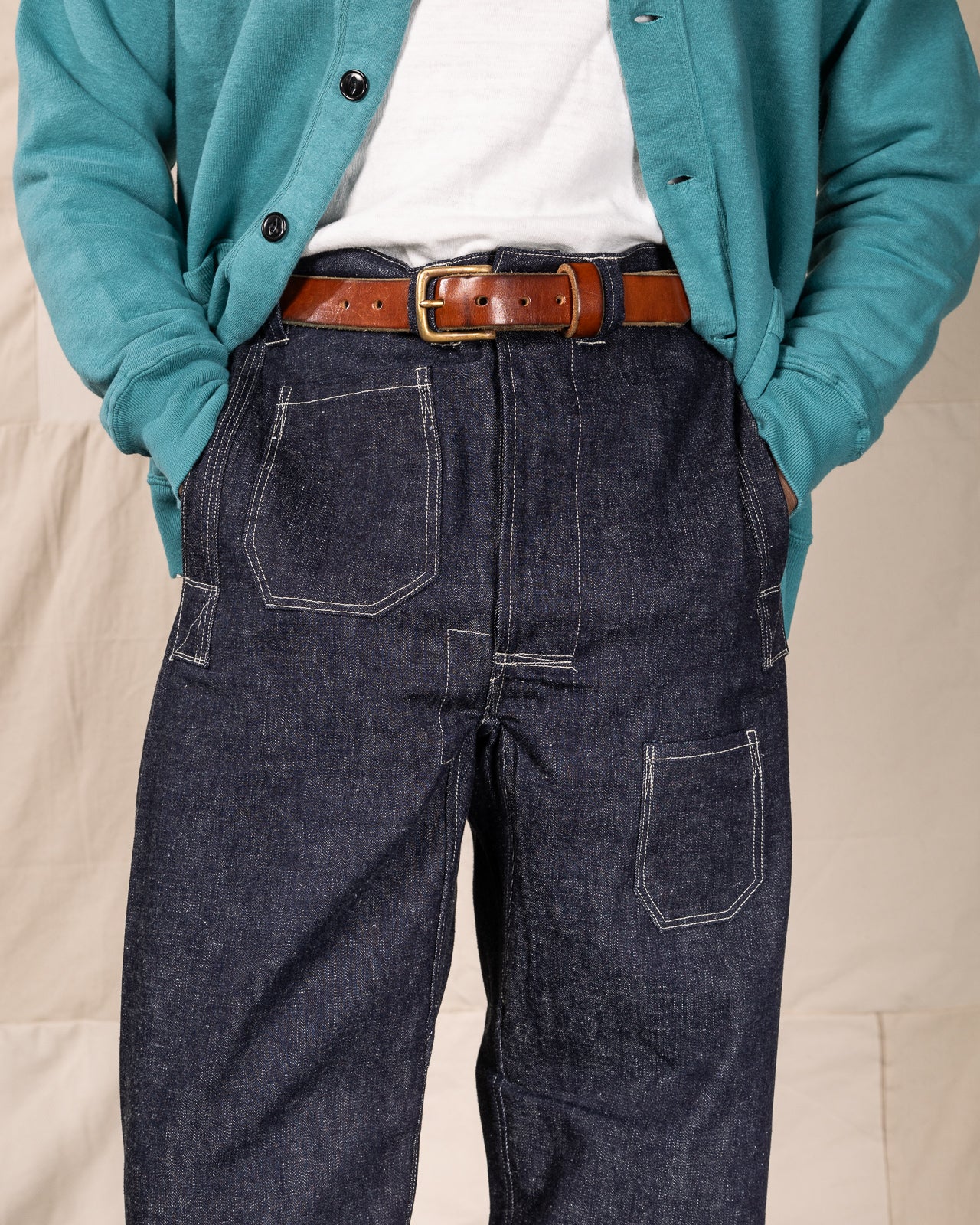 John Gluckow 1910s Netmaker's Trousers - Indigo (Rinsed) - Standard & Strange