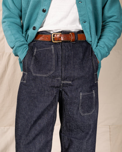 John Gluckow 1910s Netmaker's Trousers - Indigo (Rinsed) - Standard & Strange