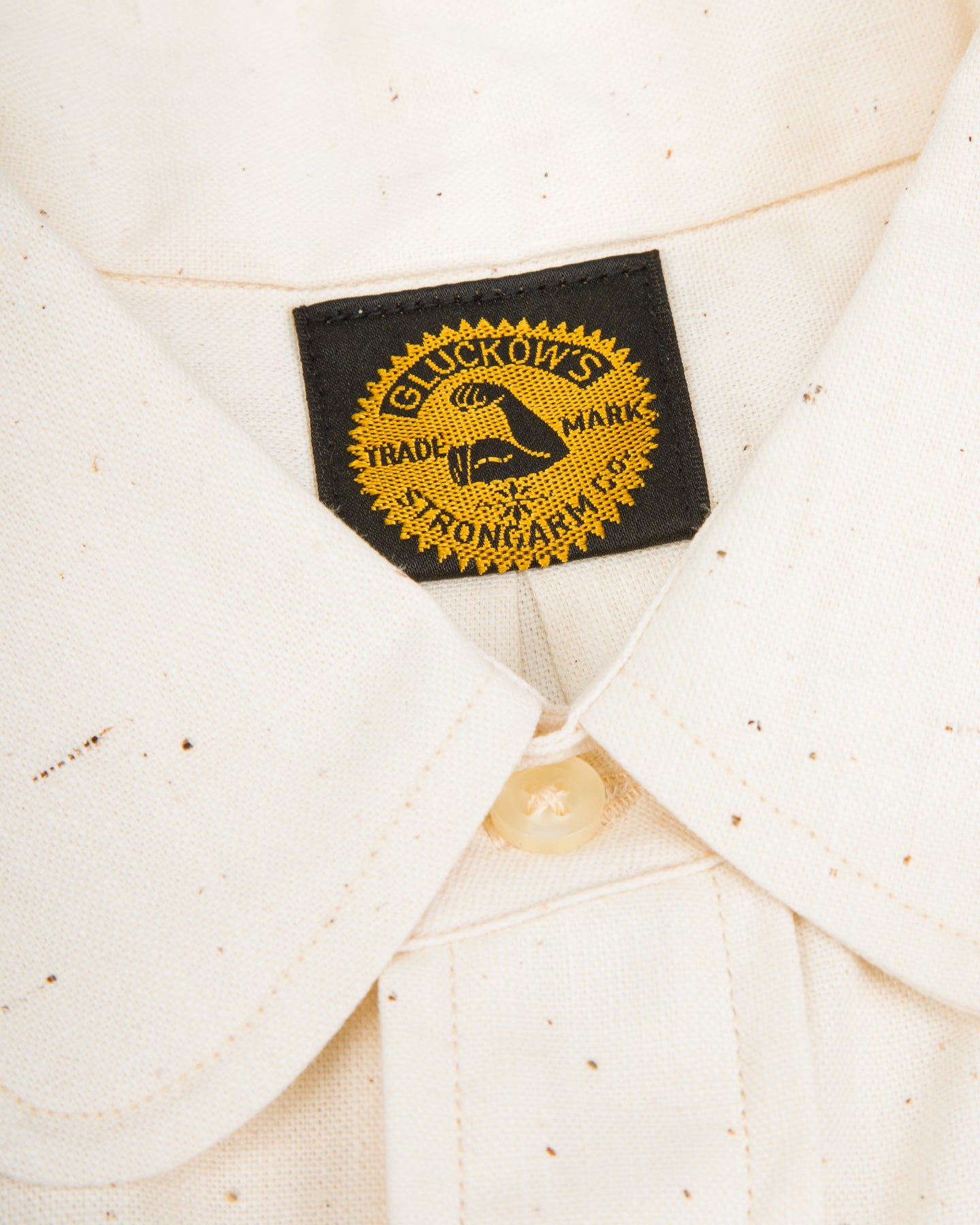 John Gluckow BB Round Collar Oxford - Ecru - Standard & Strange