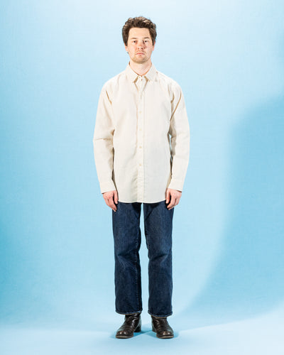 John Gluckow BB Round Collar Oxford - Ecru - Standard & Strange