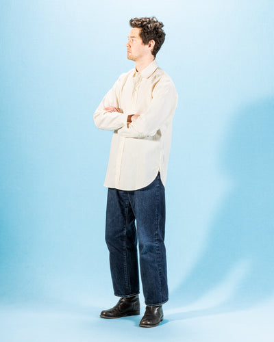 John Gluckow BB Round Collar Oxford - Ecru - Standard & Strange