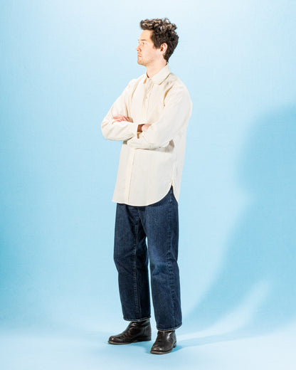 John Gluckow BB Round Collar Oxford - Ecru - Standard & Strange