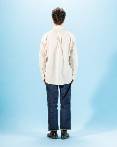 John Gluckow BB Round Collar Oxford - Ecru - Standard & Strange