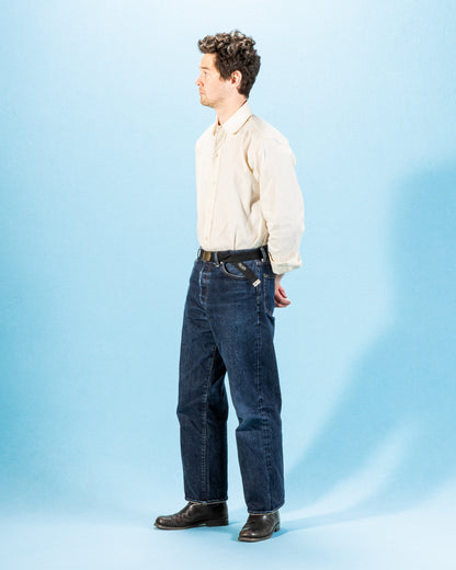 John Gluckow BB Round Collar Oxford - Ecru - Standard & Strange