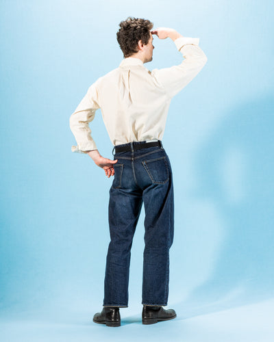 John Gluckow BB Round Collar Oxford - Ecru - Standard & Strange