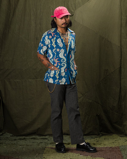 John Gluckow Seahorse vs Starfish Shirt - Blue - Standard & Strange