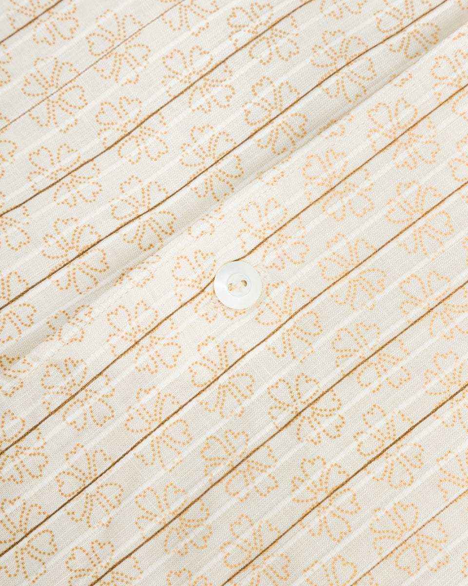 Warehouse The Hudson Shirt (Stand Collar) - Brown Dot Floral Print