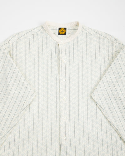 John Gluckow The Hudson Shirt (Stand Collar) - Navy Dot Floral Print - Standard & Strange