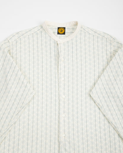 John Gluckow The Hudson Shirt (Stand Collar) - Navy Dot Floral Print - Standard & Strange