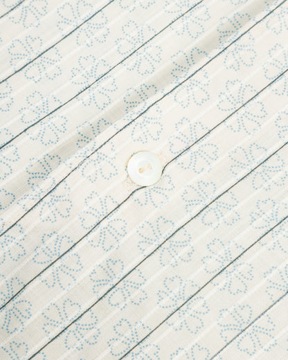 John Gluckow The Hudson Shirt (Stand Collar) - Navy Dot Floral Print - Standard & Strange