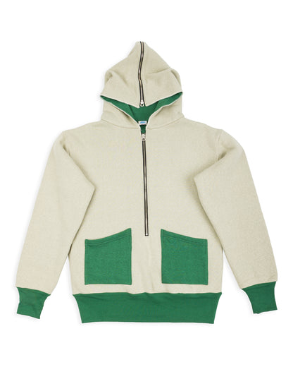 Warehouse The Olympic Champion Sweat Parka - Beige/Green - Standard & Strange
