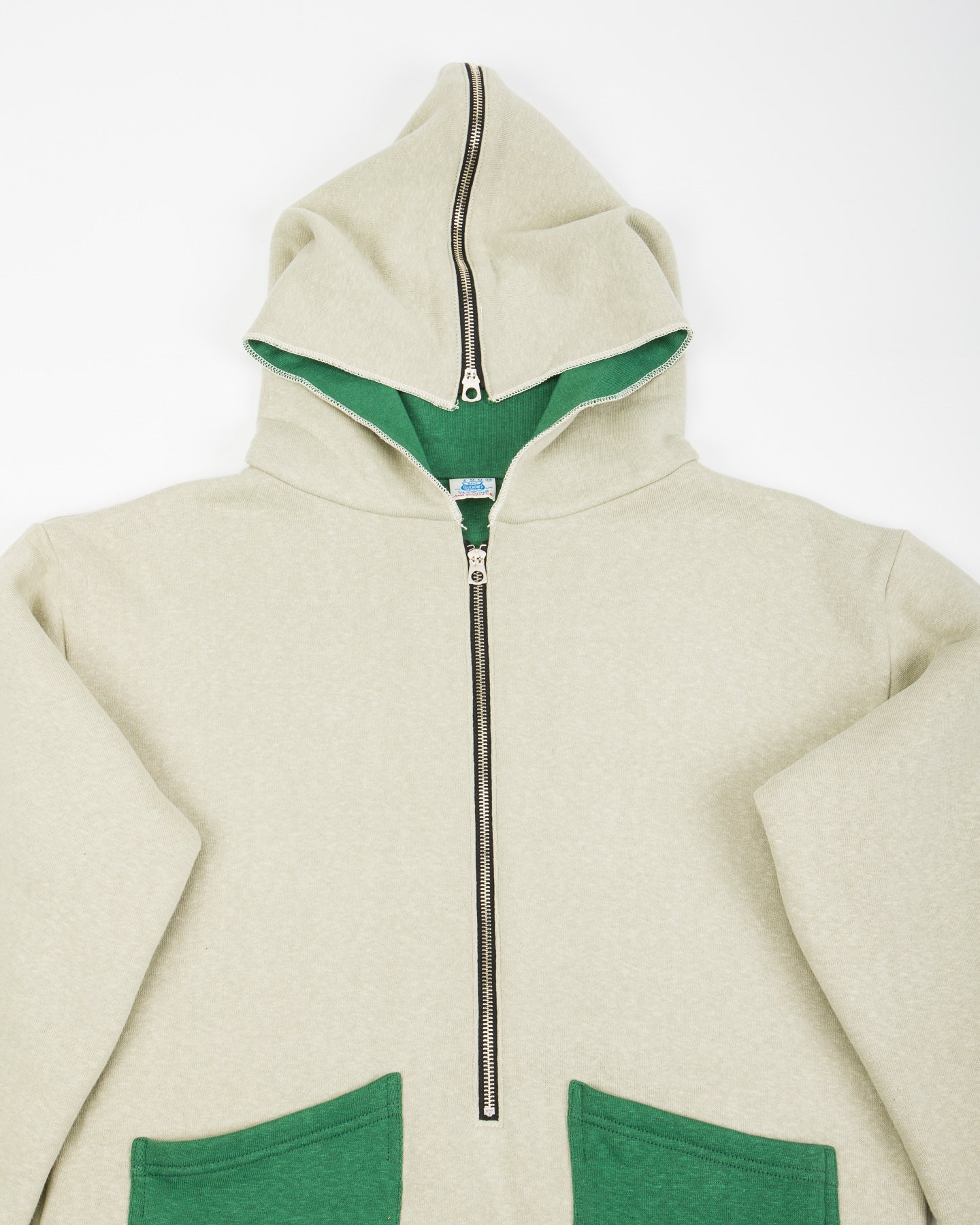 Warehouse The Olympic Champion Sweat Parka - Beige/Green - Standard & Strange
