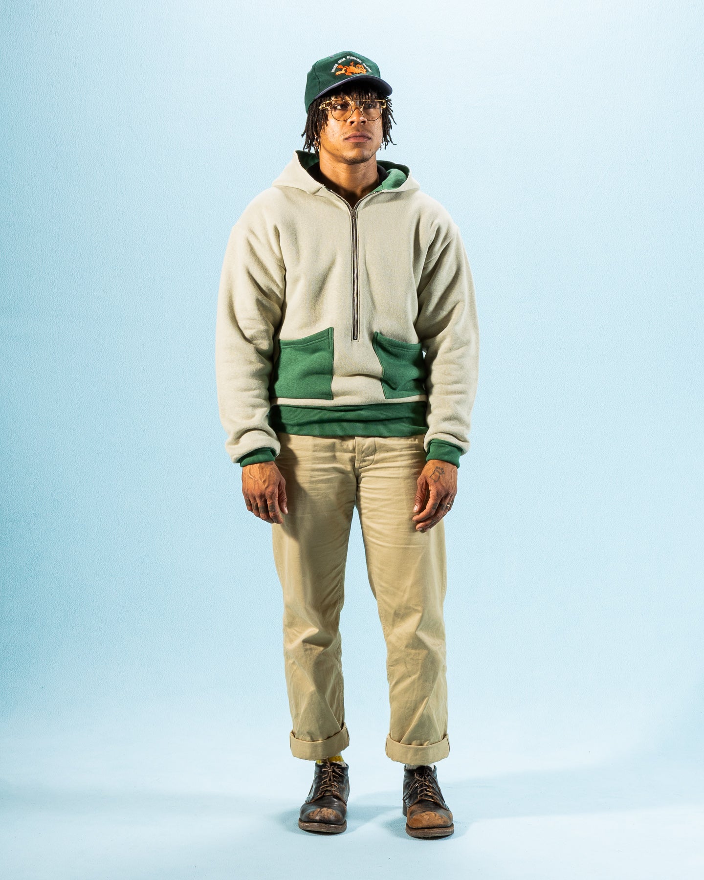 The Olympic Champion Sweat Parka - Beige/Green – Standard & Strange