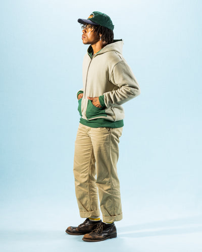 Warehouse The Olympic Champion Sweat Parka - Beige/Green - Standard & Strange
