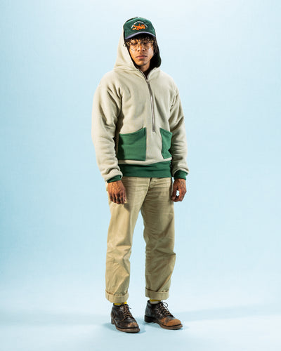 Warehouse The Olympic Champion Sweat Parka - Beige/Green - Standard & Strange