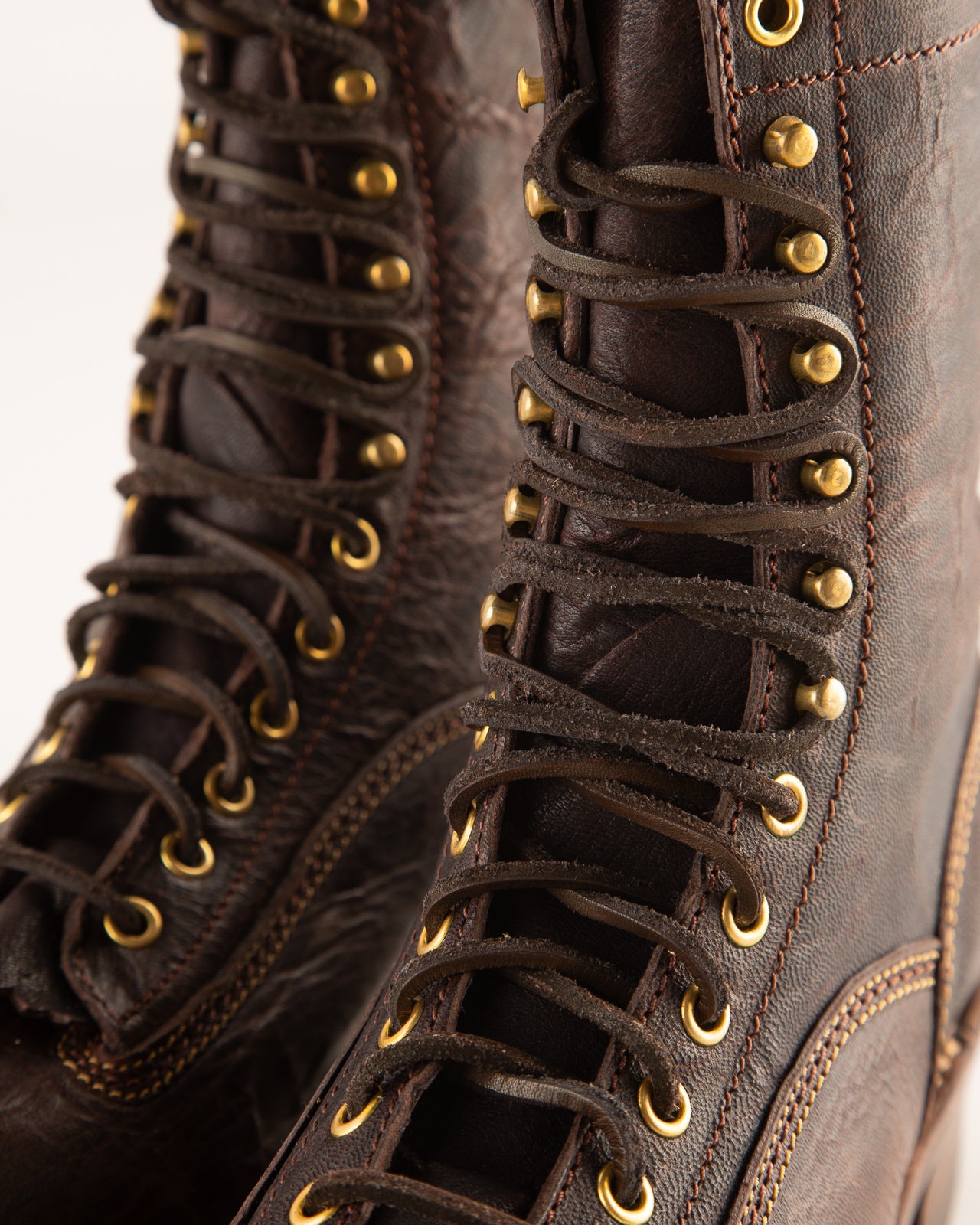 John Lofgren Donkey Puncher 8" Boots - Burnt Dark Brown Ezo Deerskin - Standard & Strange