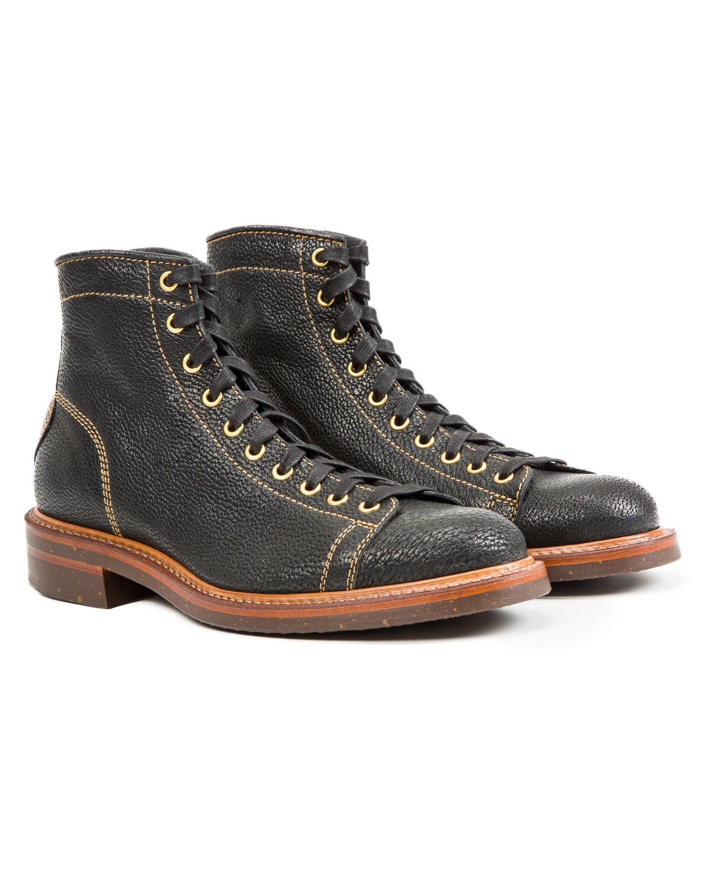 John Lofgren Monkey Boots - Black Hokkaido Ezo Bear Hide - Standard & Strange