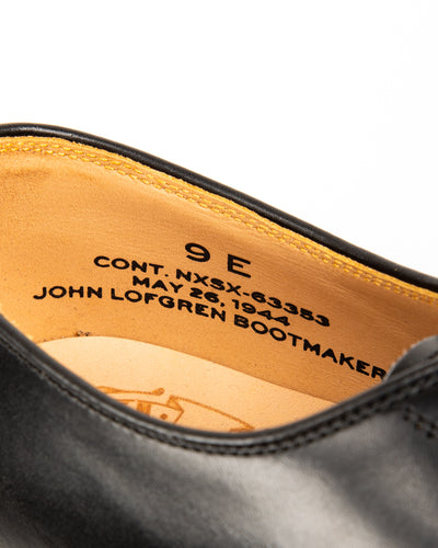 John Lofgren USN Low Quarter Shoes - Black Calfskin - Standard & Strange