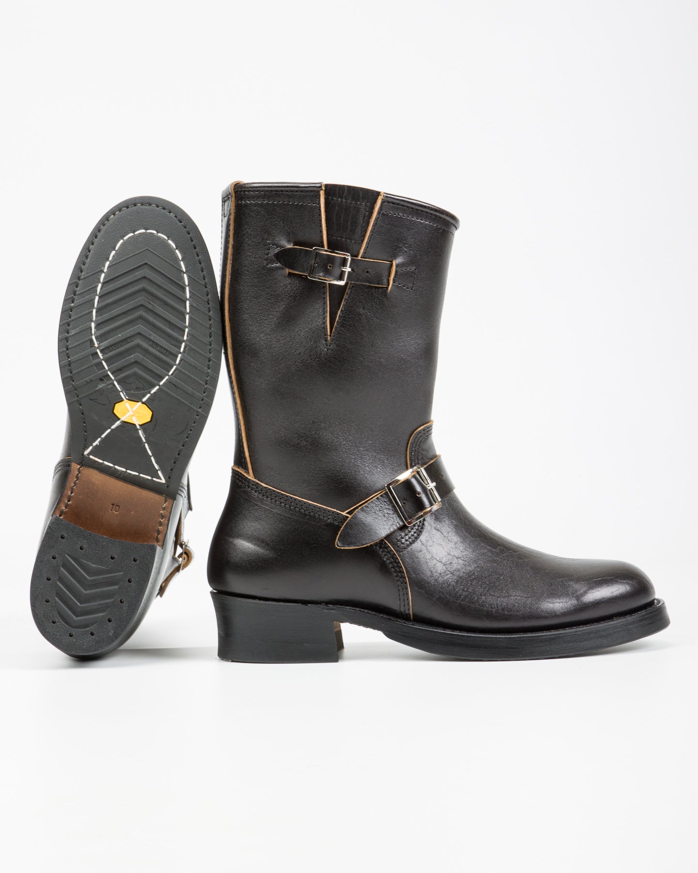 John Lofgren Wabash Engineer Boots - Black Shinki Horsebutt - Standard & Strange