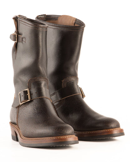 John Lofgren Wabash Engineer Boots - Dark Brown Waxed Flesh - Standard & Strange