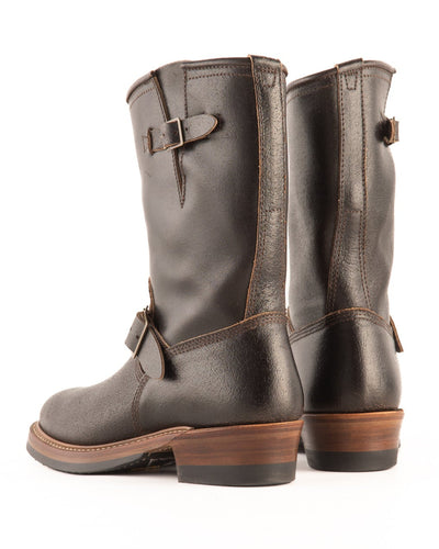 John Lofgren Wabash Engineer Boots - Dark Brown Waxed Flesh - Standard & Strange