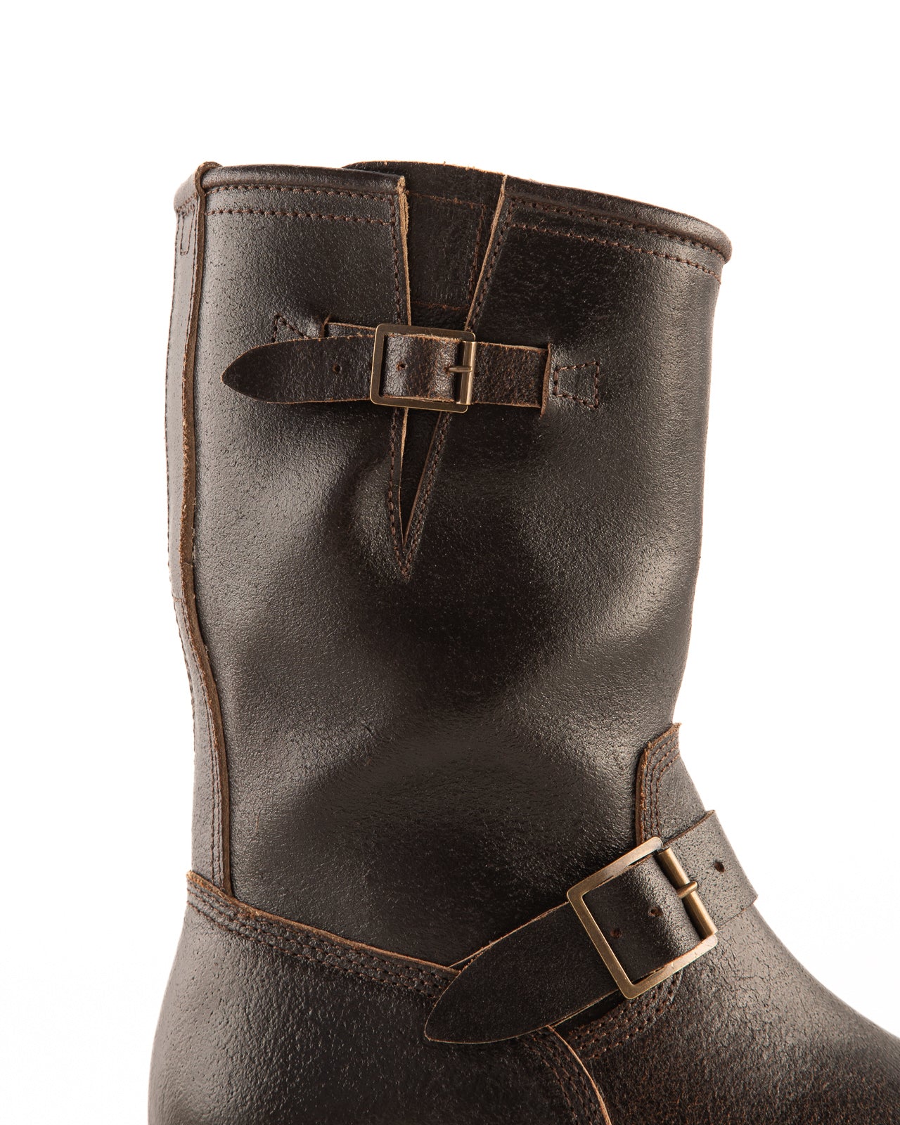 John Lofgren Wabash Engineer Boots - Dark Brown Waxed Flesh - Standard & Strange