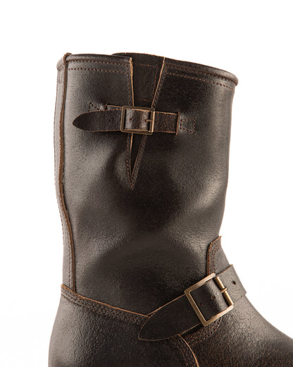 John Lofgren Wabash Engineer Boots - Dark Brown Waxed Flesh - Standard & Strange